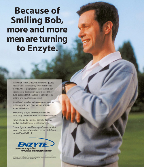 Enzyte Print Ad: Because of Bob