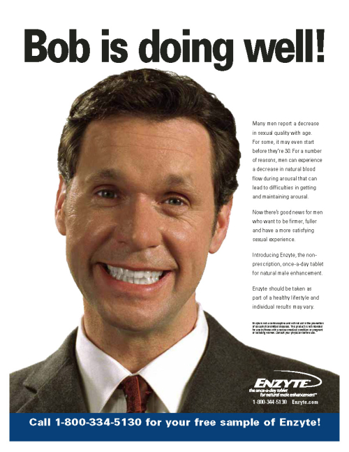 Enzyte Print Ad: Bob is Doing Well
