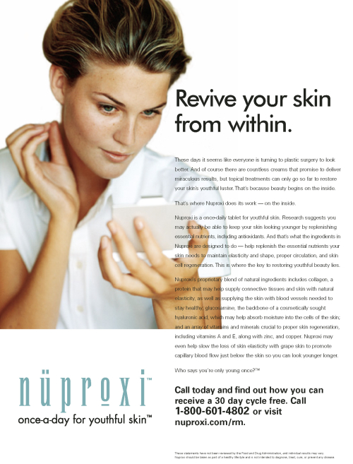 Nuproxi Print Ad: Revive Your Skin